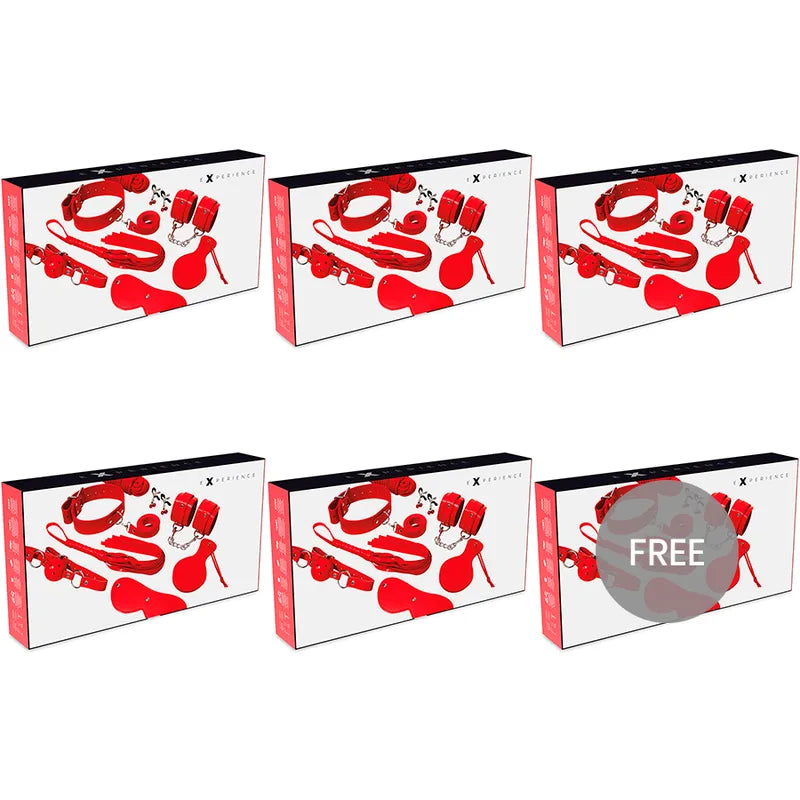 Ensemble Bondage Cuir Synthétique Rouge