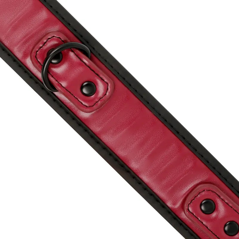 Ensemble Collier Et Menottes Cuir Vegan Bdsm