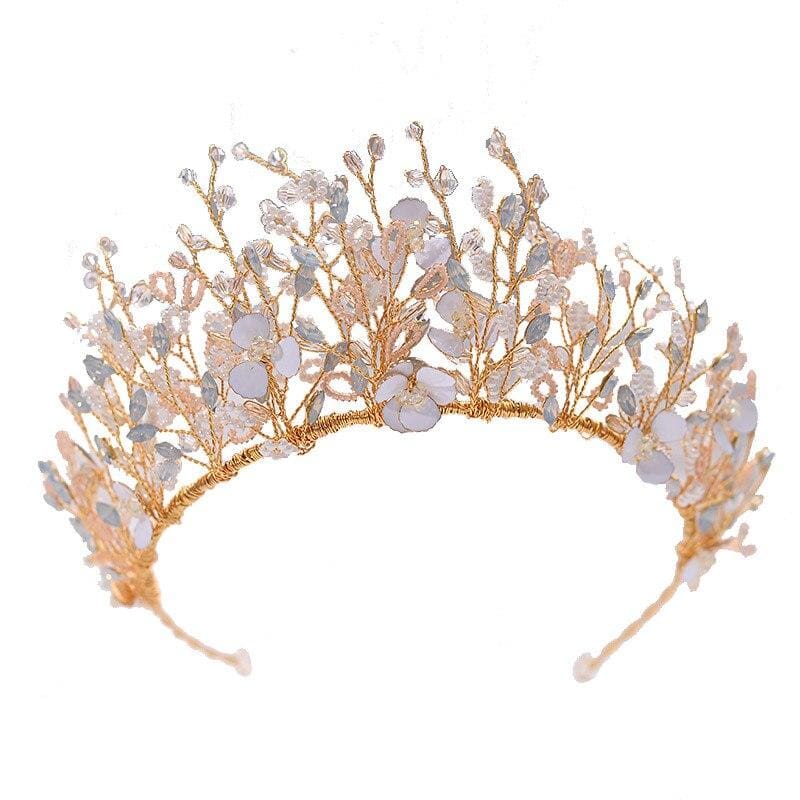 Fairy Flora Krone &amp; Ohrringe - Hochwertiger handgefertigter Brautschmuck für die Hochzeit