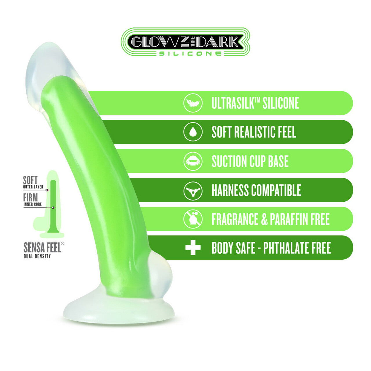 Omnia Glow in the Dark - 7" Dildo