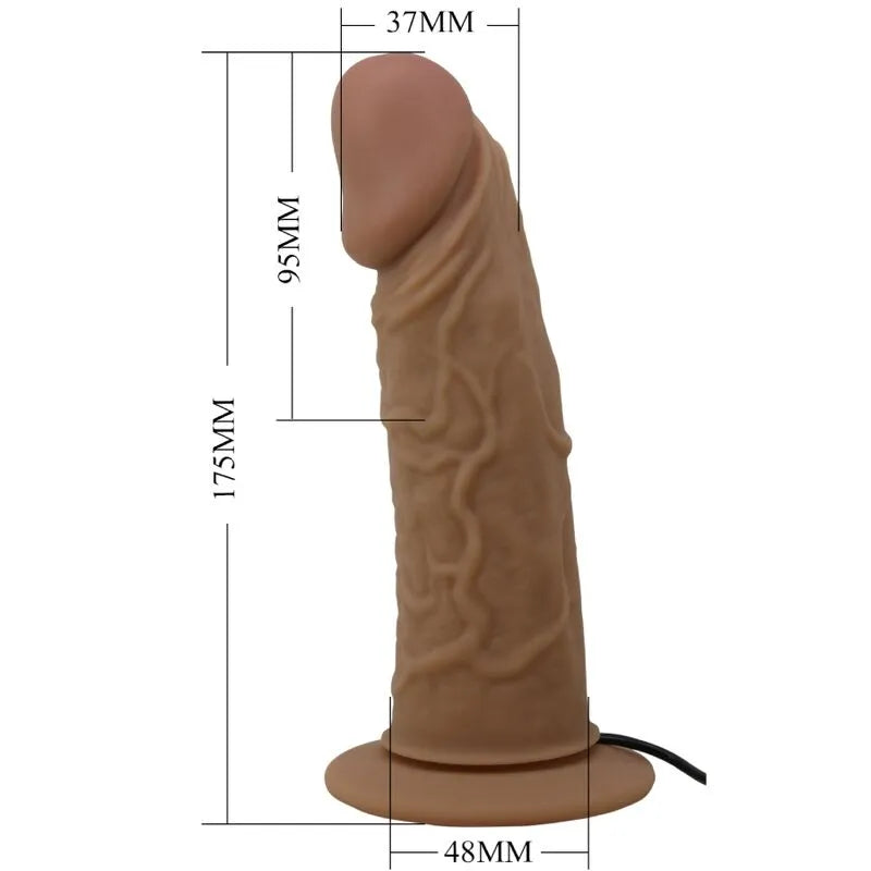 Gode Ceinture Vibrant Silicone Marron Imperméable