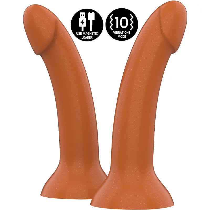 Gode Vibrant Silicone Doré Pegging