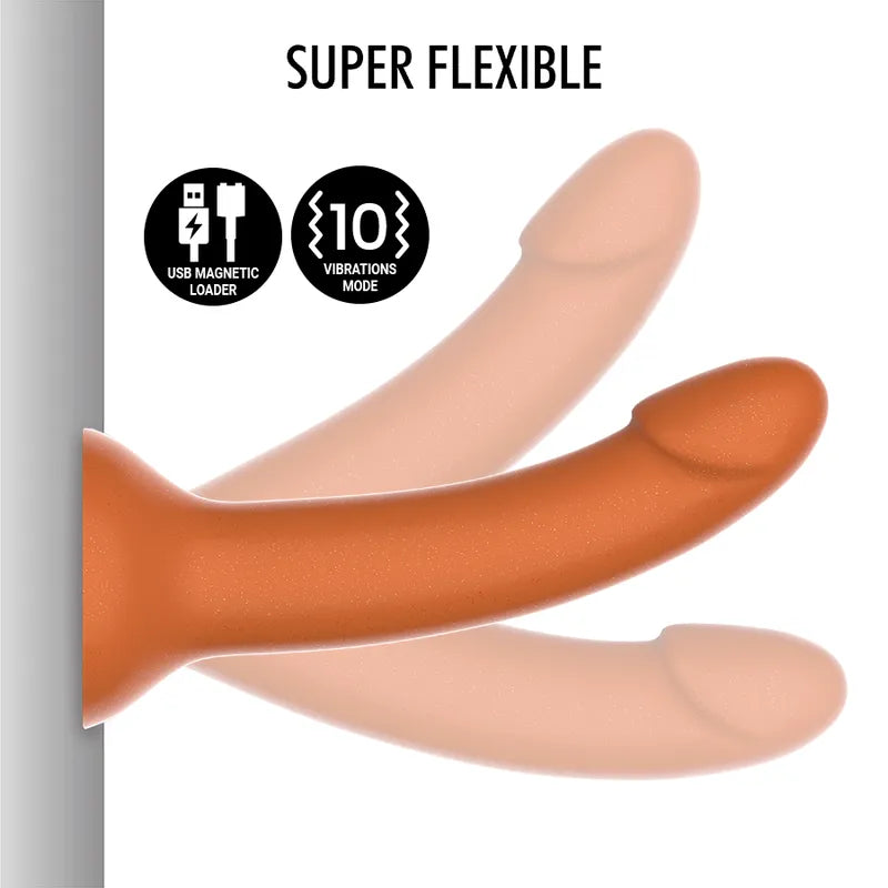 Gode Vibrant Silicone Doré Pegging