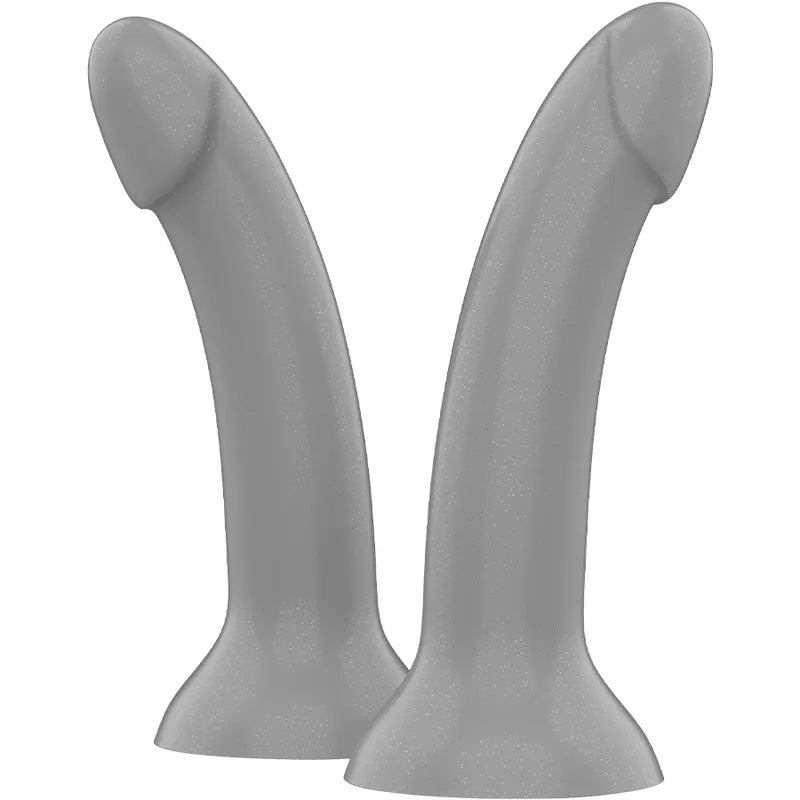 Harnais Godemichet Argenté Silicone Pegging