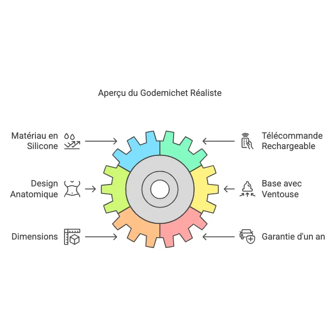 Godemichet réaliste silicone télécommande multifréquence 20.9cm