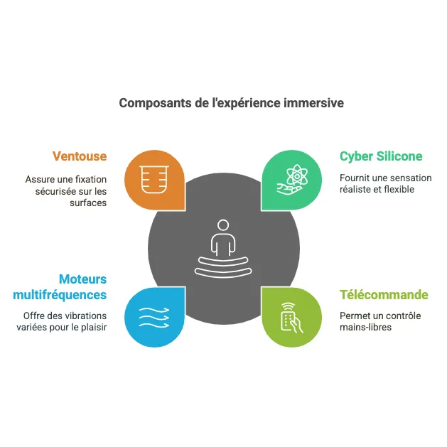 Godemichet réaliste silicone télécommande multifréquence 20.9cm