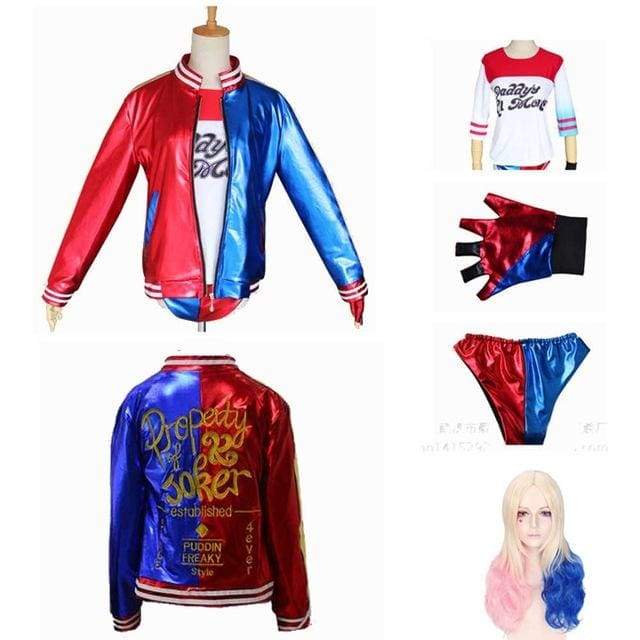 Harley Quinn Suicide Squad - Cosplay-Komplettset mit Zubehör und Baseballschläger