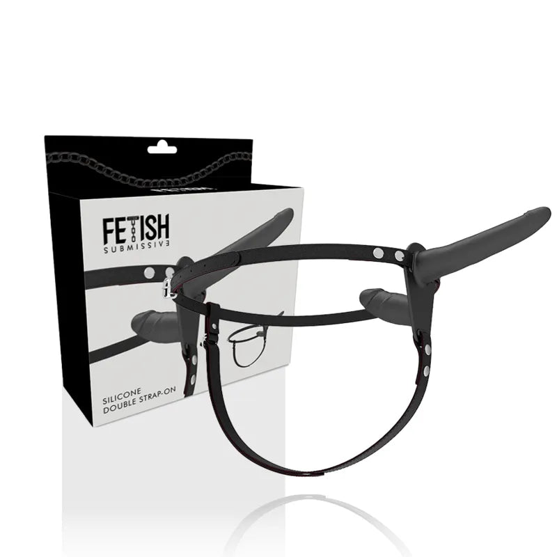 Harnais Double Pénétration Ajustable Silicone Hypoallergénique