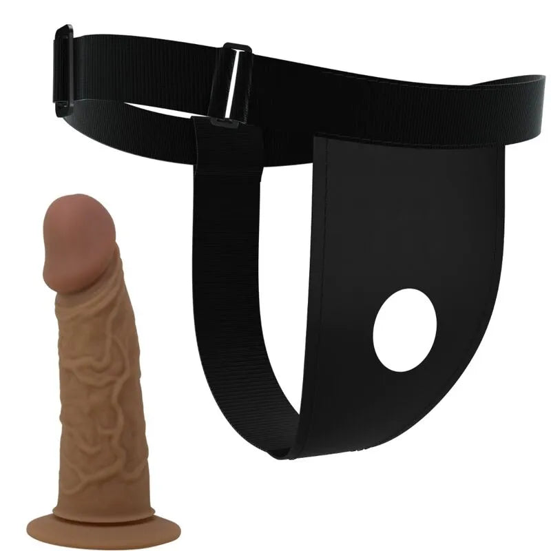 Harnais Gode Ceinture Silicone Marron Ajustable