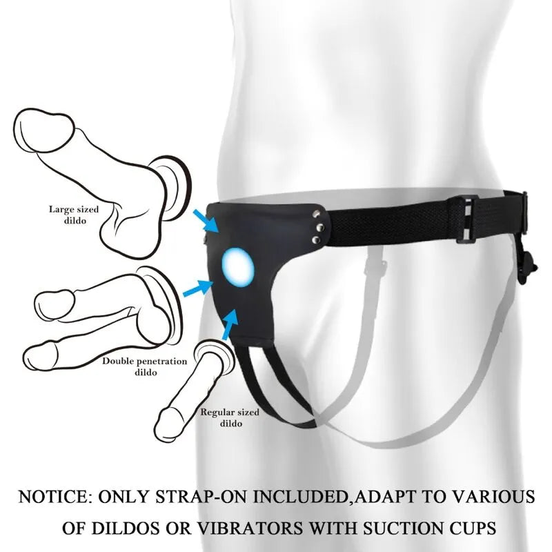 Harnais Godemichet Noir Adaptable Hanches Larges