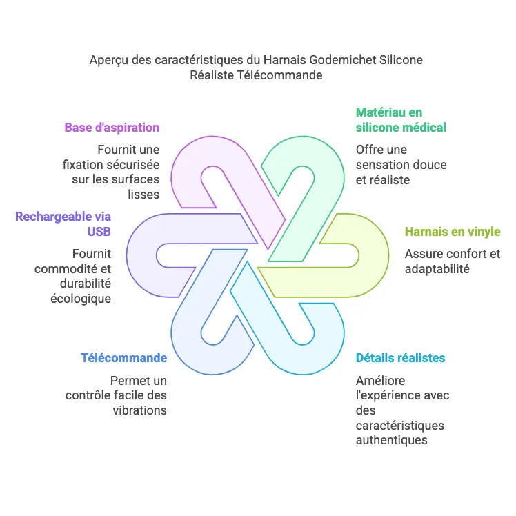 Harnais Godemichet Silicone Réaliste Télécommande