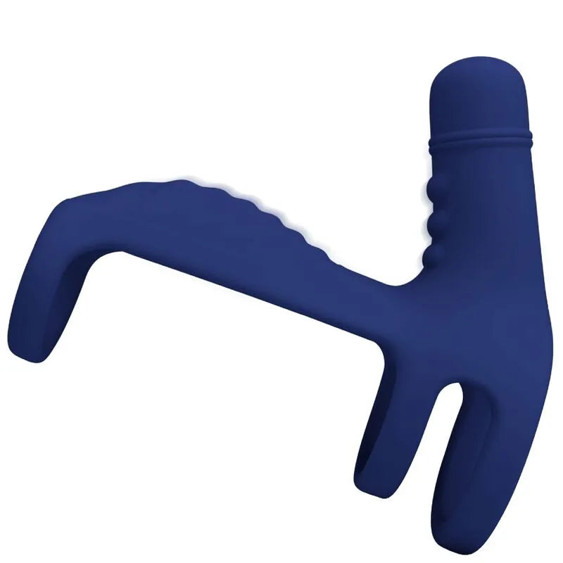 Harnais Pénien Vibrant En Silicone Bleu