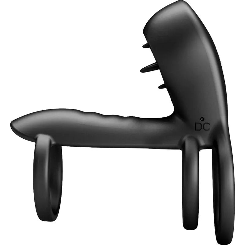 Harnais Pénien Vibrant Silicone Noir 12 Modi