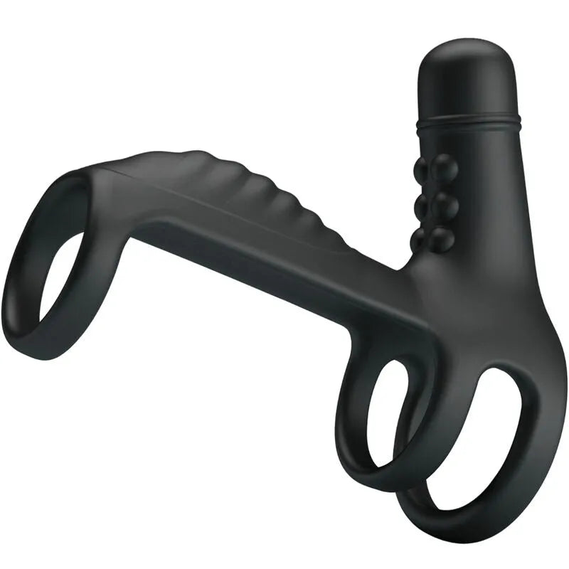 Harnais Pénien Vibrant Silicone Noir Couples