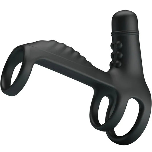 Harnais Pénien Vibrant Silicone Noir Couples