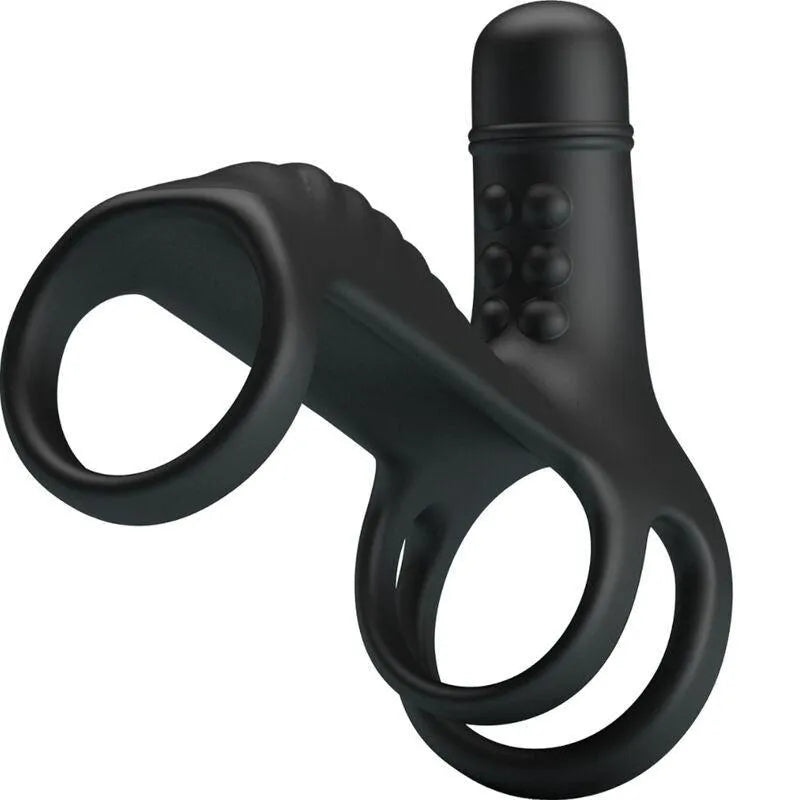Harnais Pénien Vibrant Silicone Noir Couples