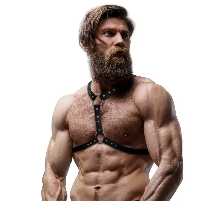 Harnais Poitrine Cuir Vegan Ajustable Élégant Homme