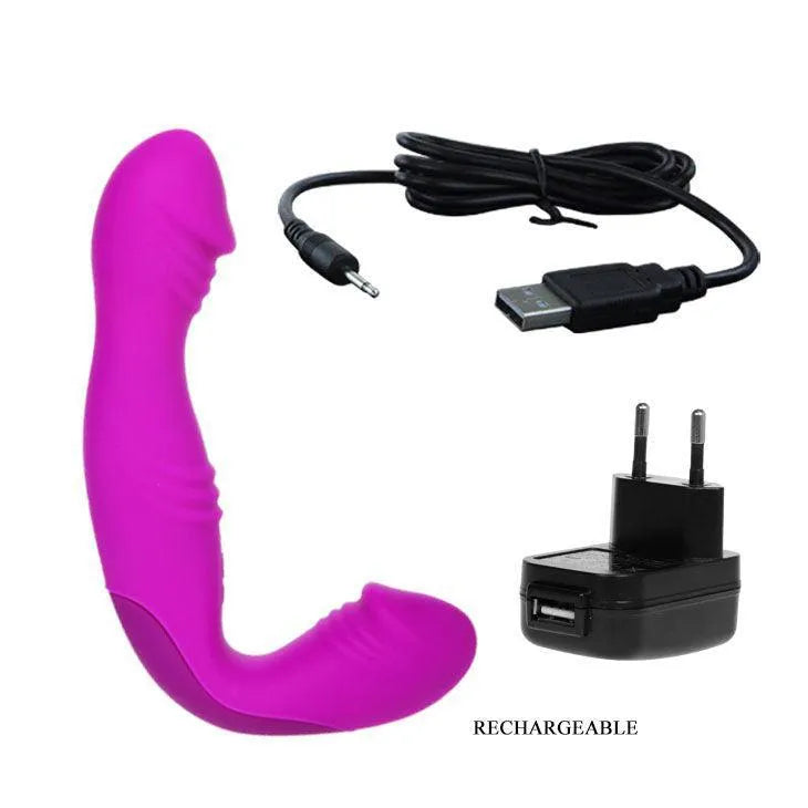 Harnais Vibrant Sans Bretelles Silicone Rechargeable