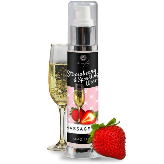 Huile Érotique Fraise Vin Pétillant 50 ml Sensualité