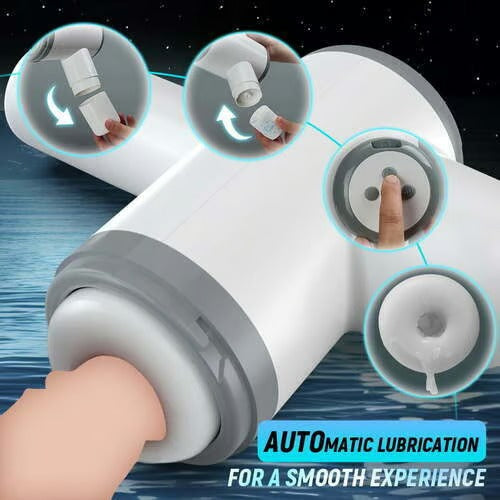 Acmejoy - Automatic Lubrication 8 Thrusting & Sucking Handheld Male Stroker