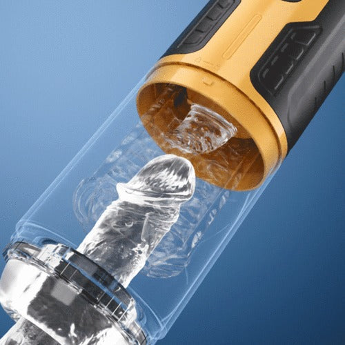 CREAMPIE - 5 IN 1 Licking Massage Thrust Rotation Vibrating Burst Stroker