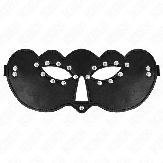 Masque BDSM cuir dentelle ajustable élégance et mystère