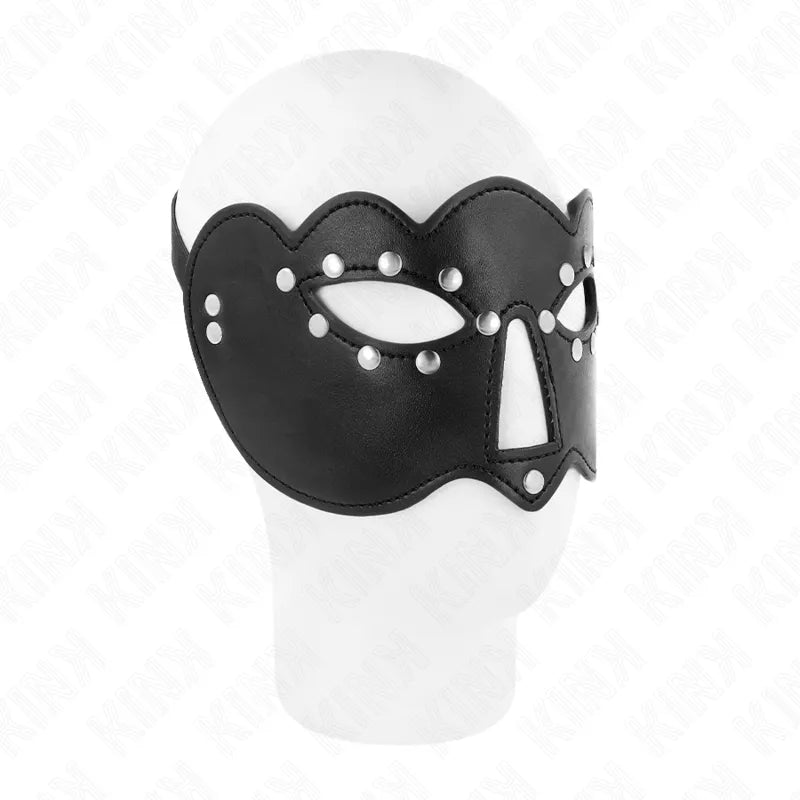 Masque BDSM cuir dentelle ajustable élégance et mystère