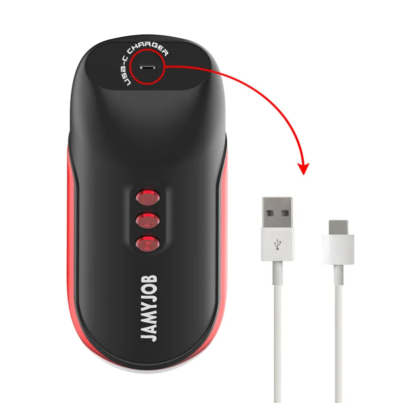 Masturbateur Automatique Bouche Silicone Noir Rechargeable