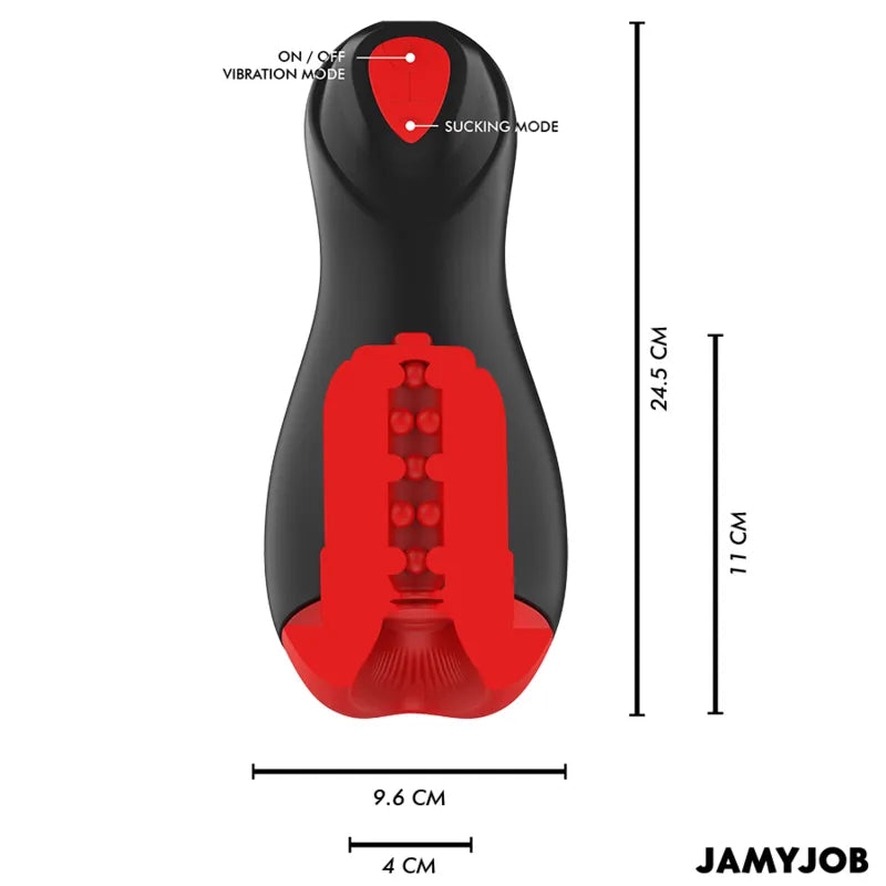 Masturbateur Automatique Silicone Rouge Profondément Rechargeable
