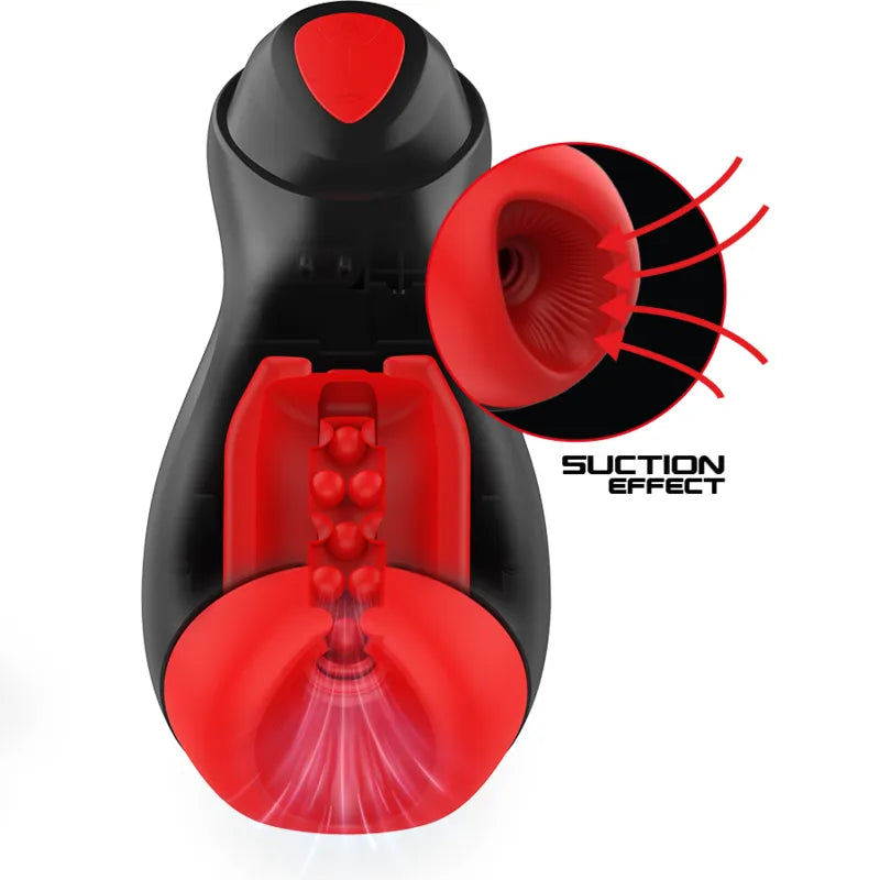 Masturbateur Automatique Silicone Rouge Profondément Rechargeable
