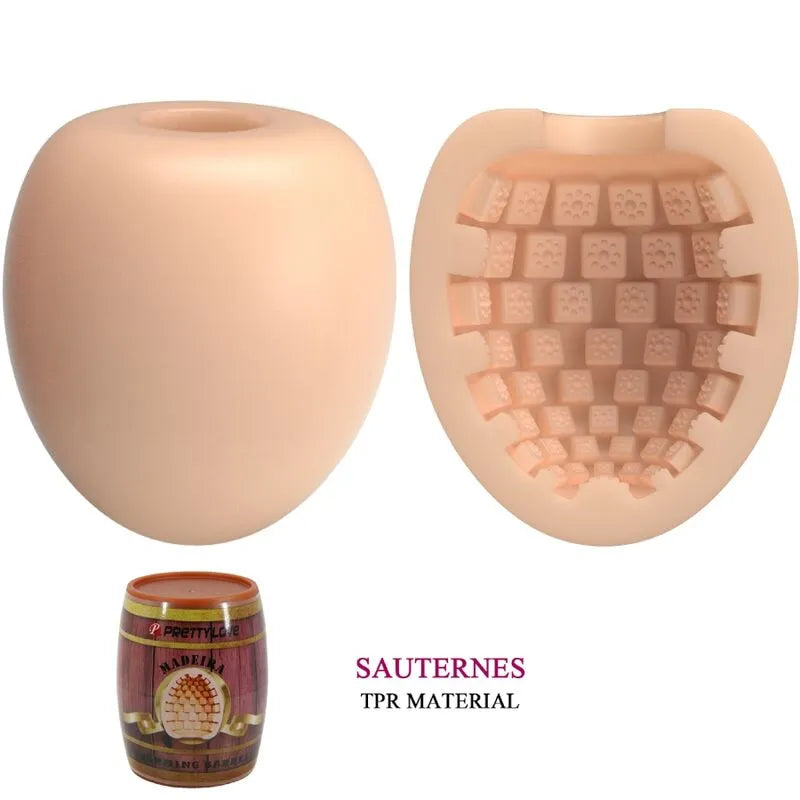 Masturbateur Cuir Souple Texture Nervurée Étanche