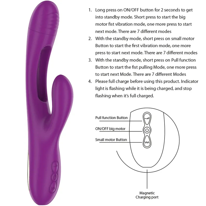 Masturbateur Féminin Étanche Violet Avec Langue Oscillante
