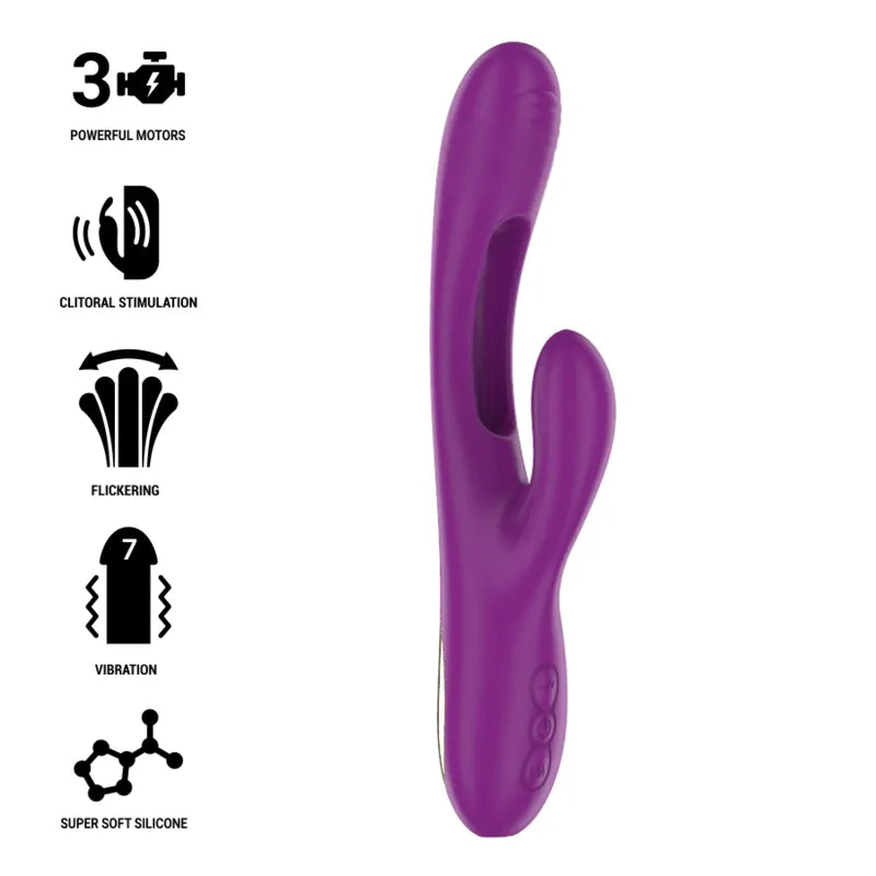 Masturbateur Féminin Étanche Violet Avec Langue Oscillante