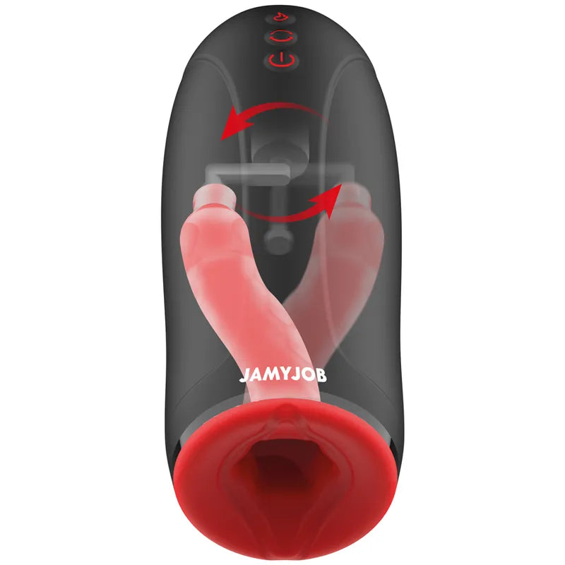 Masturbateur Masculin Silicone Noir Chauffant Premium