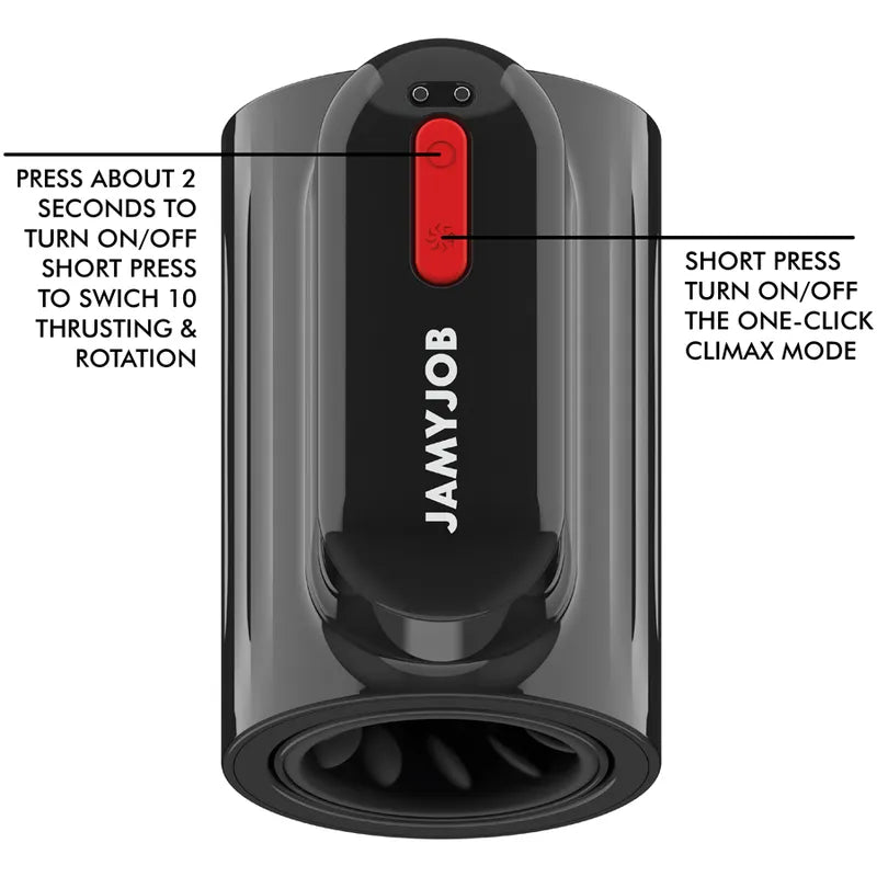 Masturbateur Masculin Silicone Noir Étanche Vortex