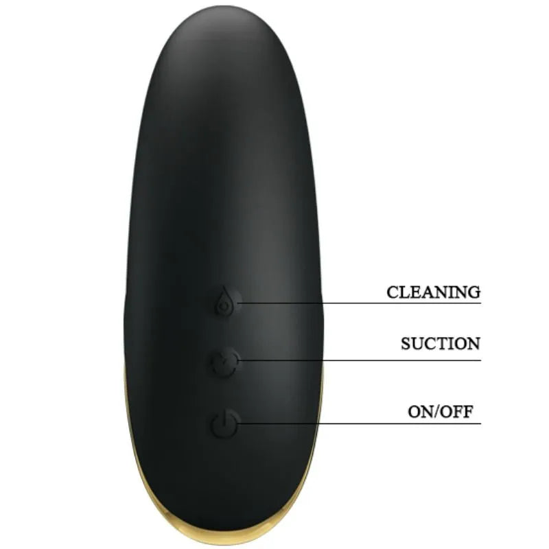 Masturbateur Succion Silicone Noir Et Or