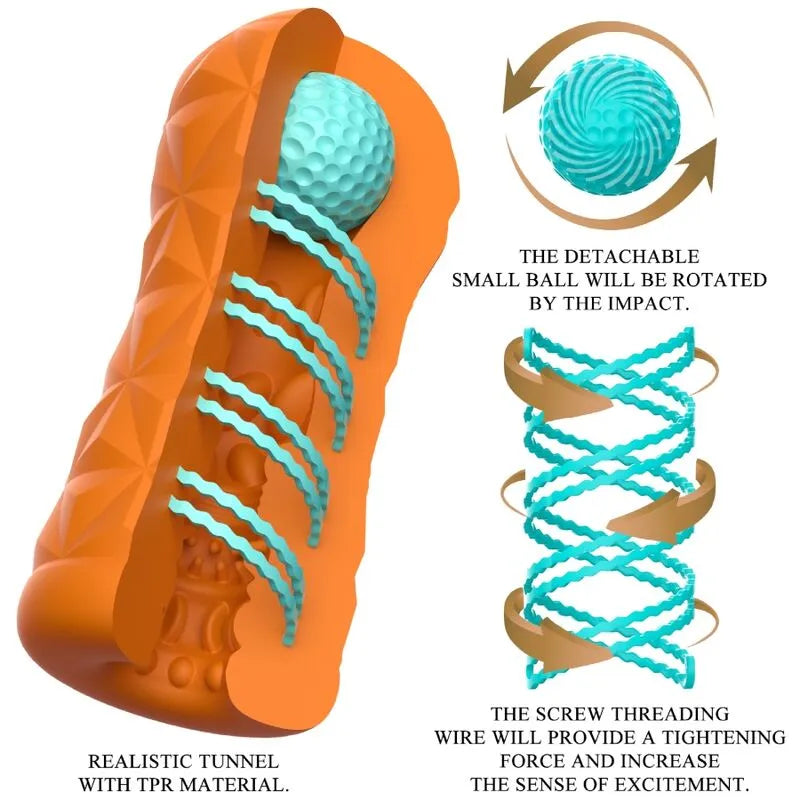 "Masturbateur Spirale Rotative Transparent Réutilisable"