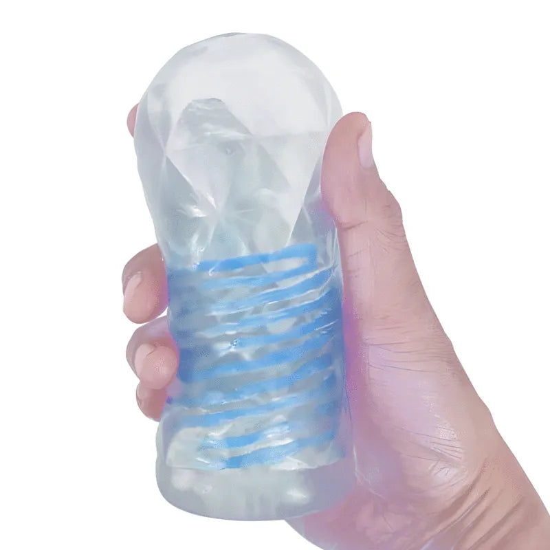 Masturbateur Spirale Rotative Transparent Réutilisable Etanche