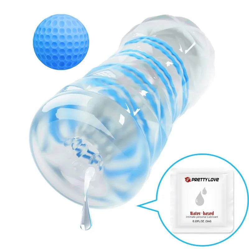 Masturbateur Spirale Rotative Transparent Réutilisable Etanche