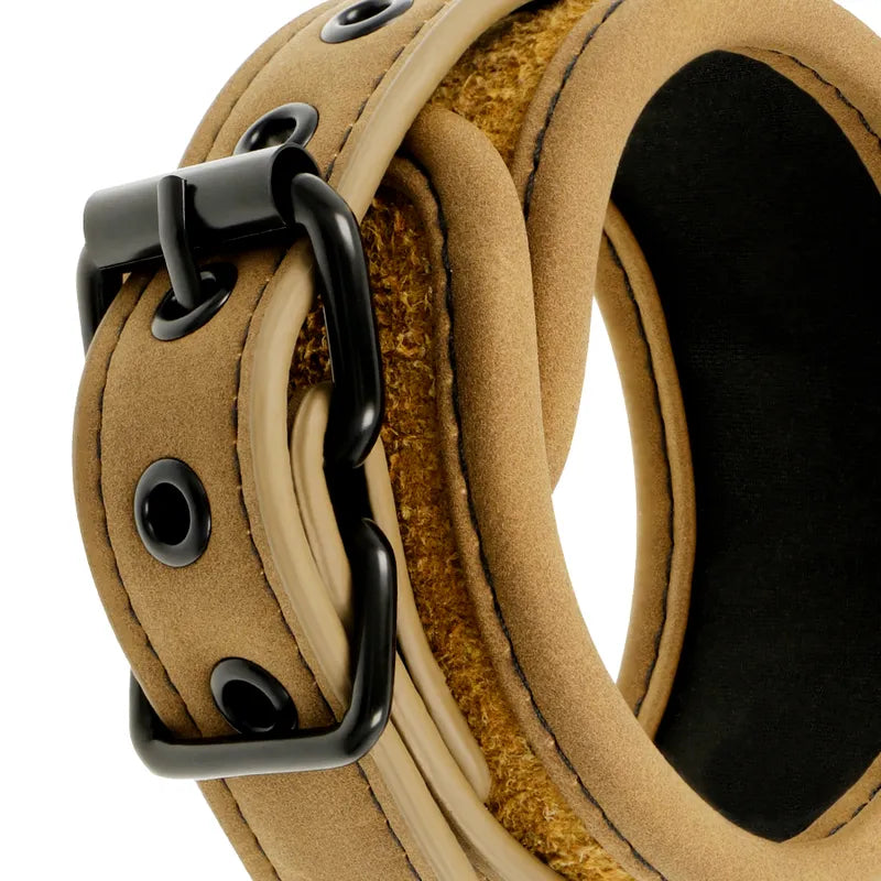 Menottes Bdsm Cuir Vegan Métal Sans Nickel