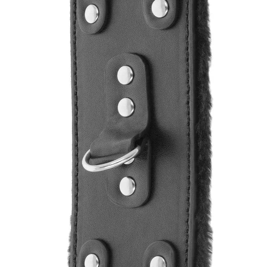 Menottes Cuir Pvc Noires Réglables Bdsm