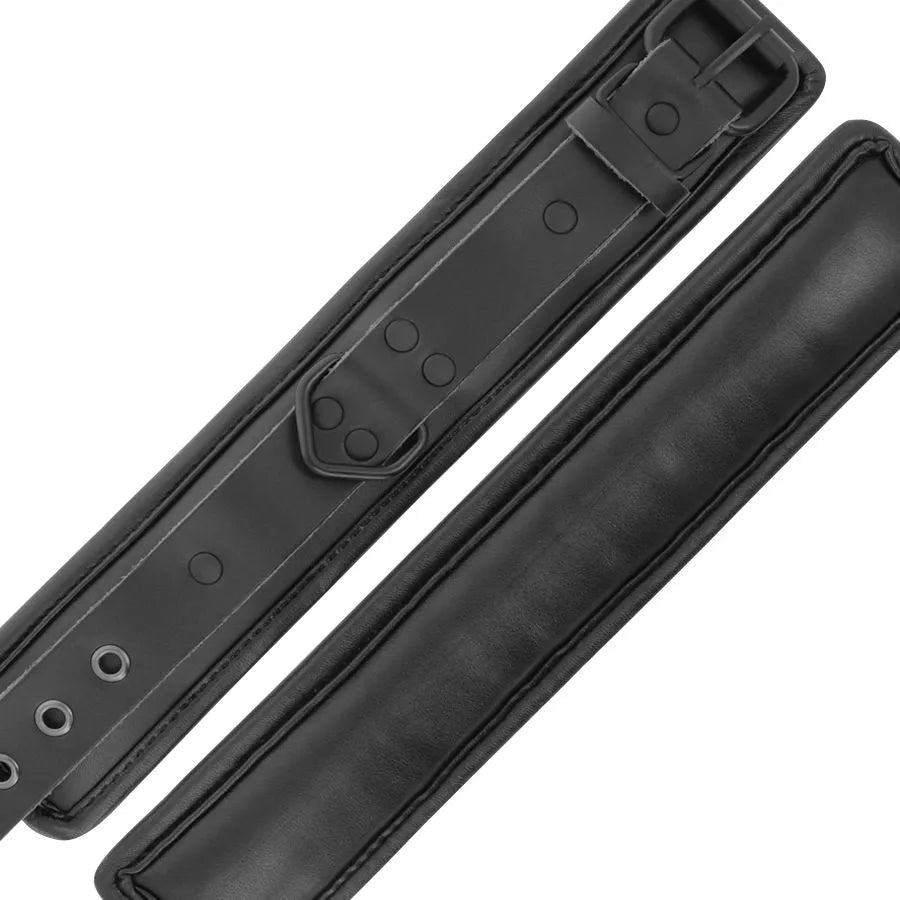 Menottes Réglables En Faux Cuir Noir Bdsm