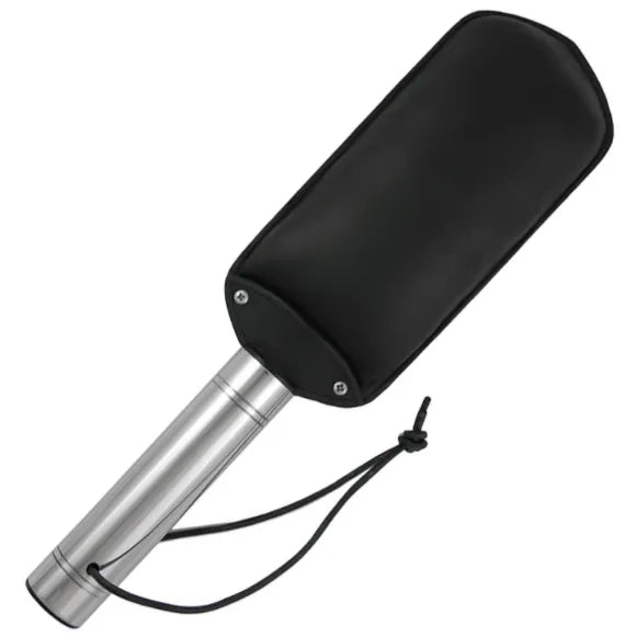 Pagaie De Fessée En Cuir Et Acier Inoxydable