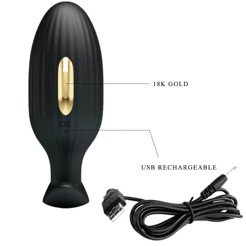 Plug Anal E-Stim Noir Rechargeable Avec Contrôle Mobile