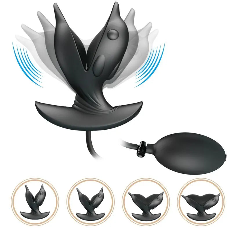 Plug Anal Gonflable En Silicone Noir Pour Débutants Et Experts