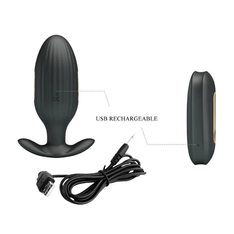 Plug Anal Silicone Noir Vibrations Électriques