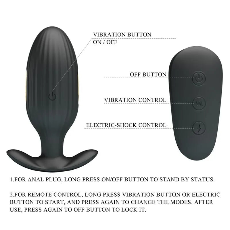 Plug Anal Silicone Noir Vibrations Électriques
