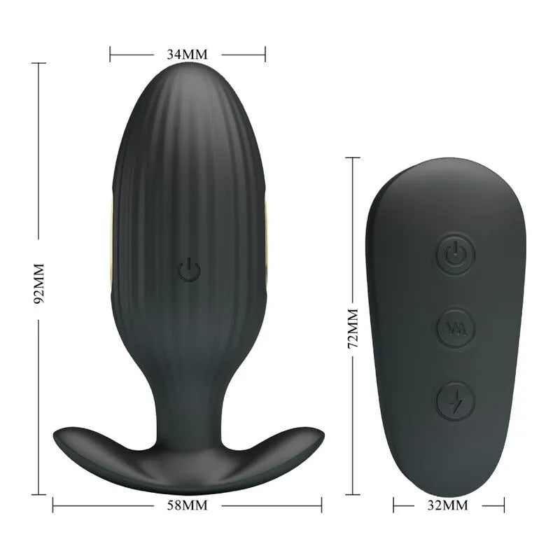 Plug Anal Silicone Noir Vibrations Électriques