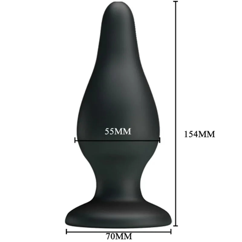 Plug Anal Silicone Ventouse Submersible Noir