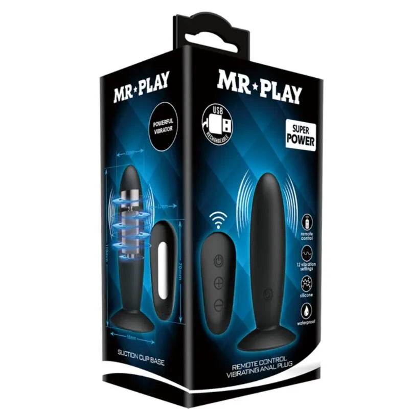 Plug Anal Vibrant Silicone Noir Rechargeable